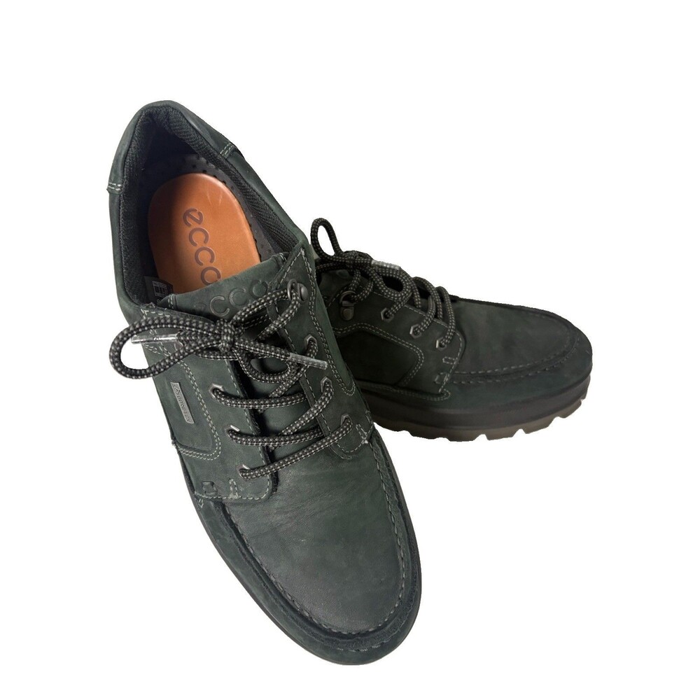 ECCO Track 6 Low GORE-TEX Mens 46 12 Black Leather Hiking Shoes Rugged Outdoor